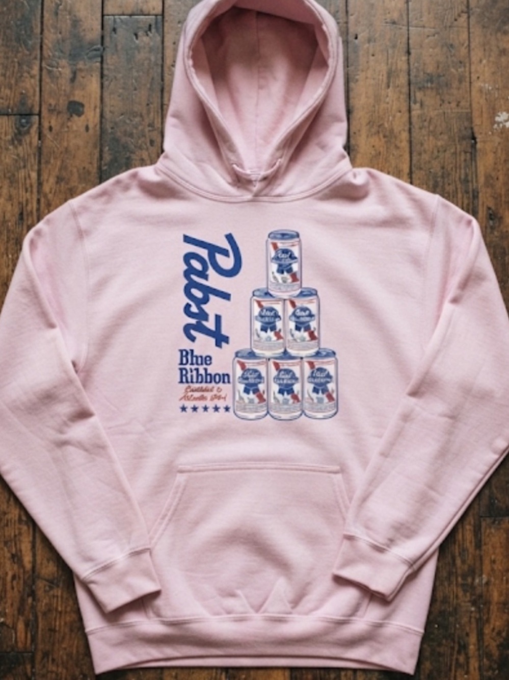 Pabst Blue Ribbon Hoodie pink